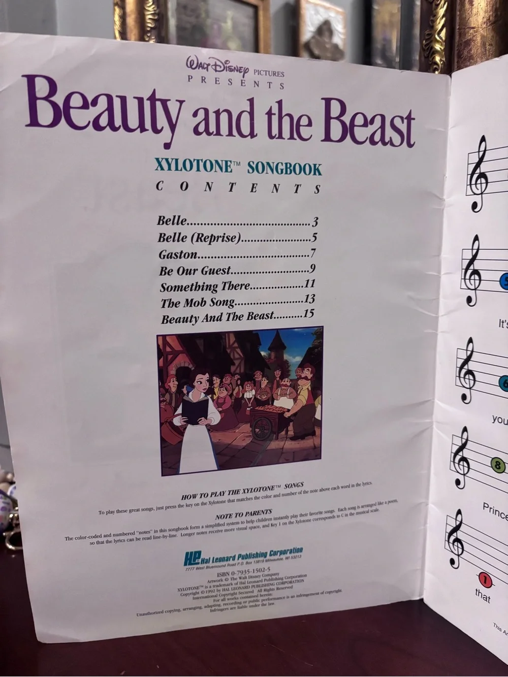 Disneys Beauty and the Beast Songbook Color Coded